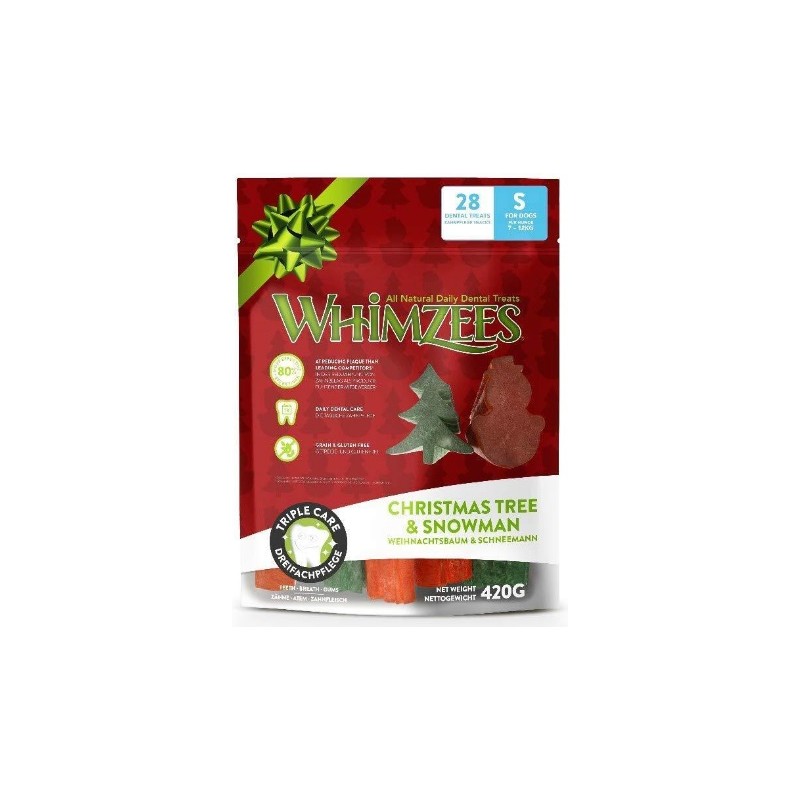 Whimzees Bolsa Muñeco/Árbol Navidad S (6 uds)