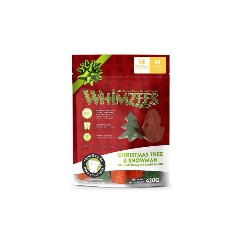 Whimzees Bolsa Muñeco/Árbol Navidad M (6 uds)