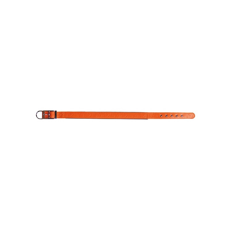 Collar Polipiel Huella 1,3 x 35cm NARANJA