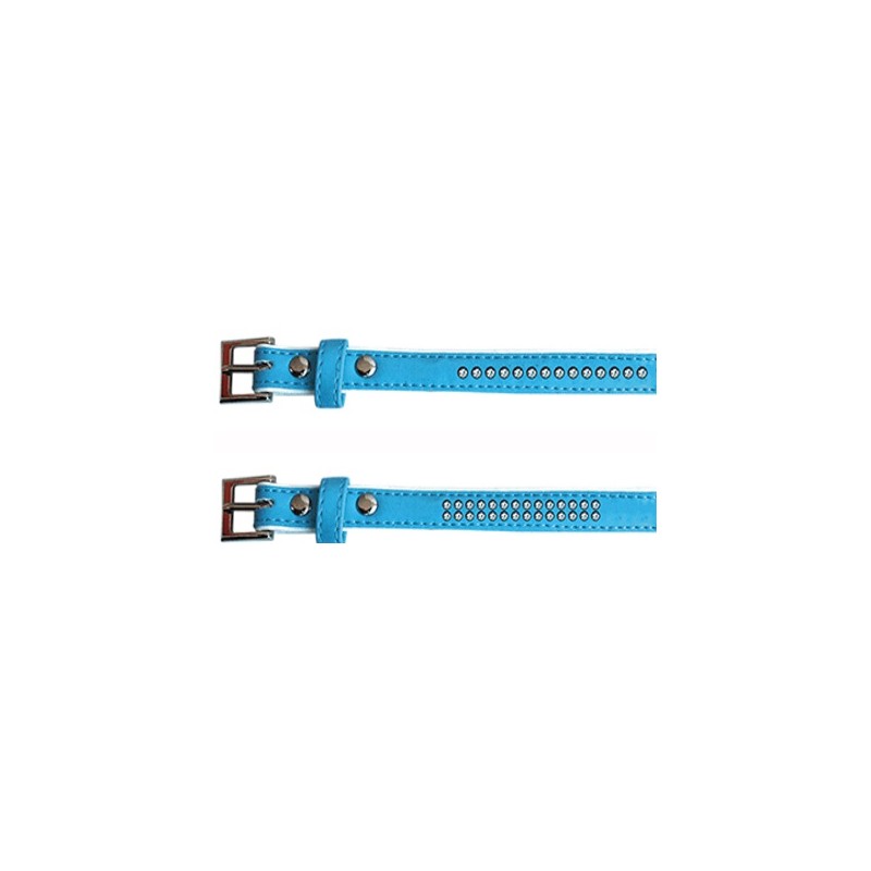 Collar polipiel Brillantes azul 1,3x25cm
