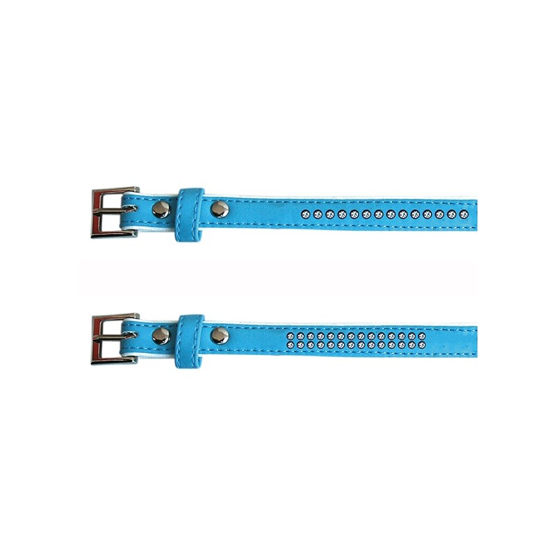 Collar polipiel Brillantes azul 1,3x30cm