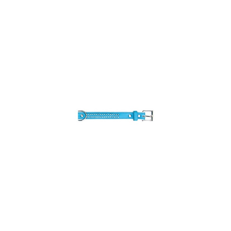 Collar polipiel Brillantes azul 1,3x40cm
