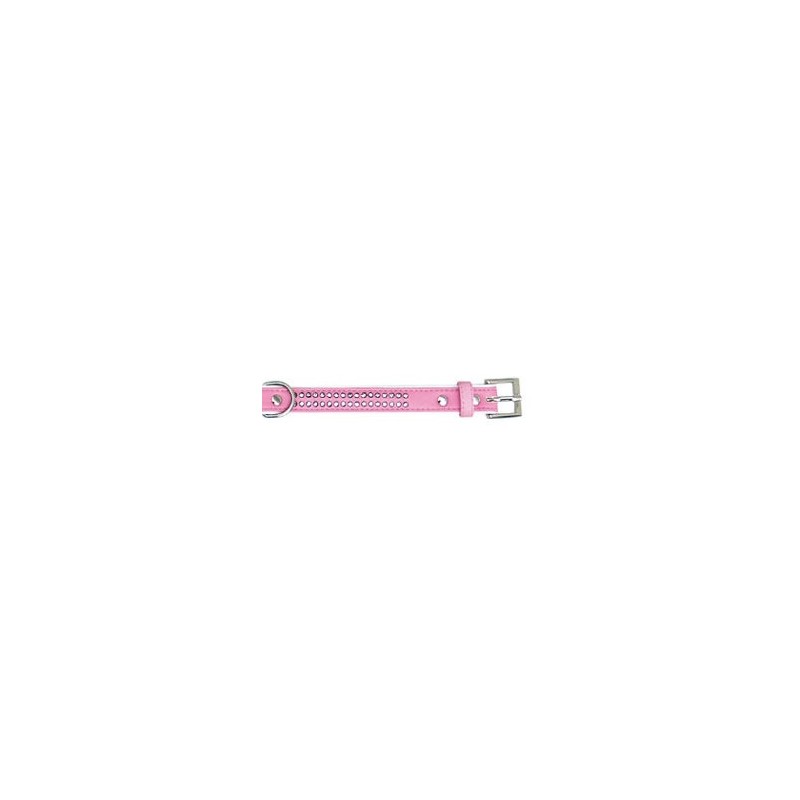 Collar polipiel Brillantes rosa 1,9x45cm