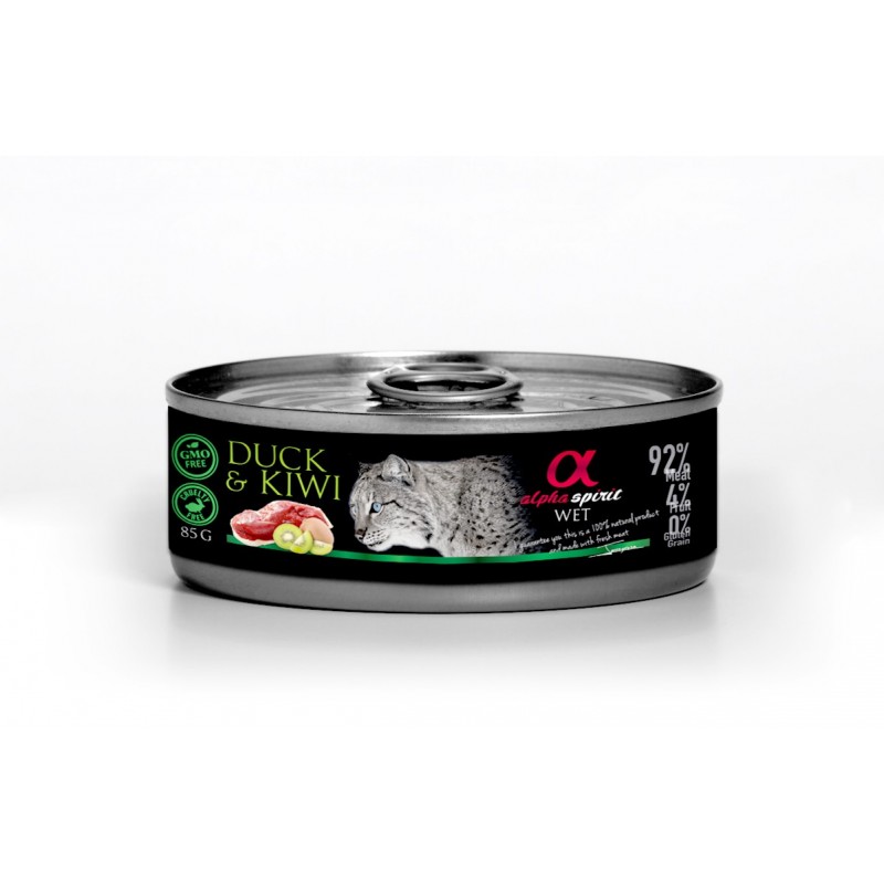 Alpha Spirit Wet Cat Pato con Kiwi 85Gr (18Uds)