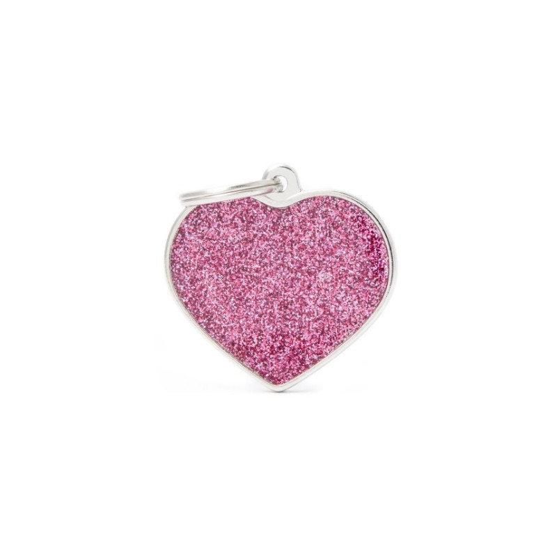 Gl03Pink Corazón Purpurina Gde RS