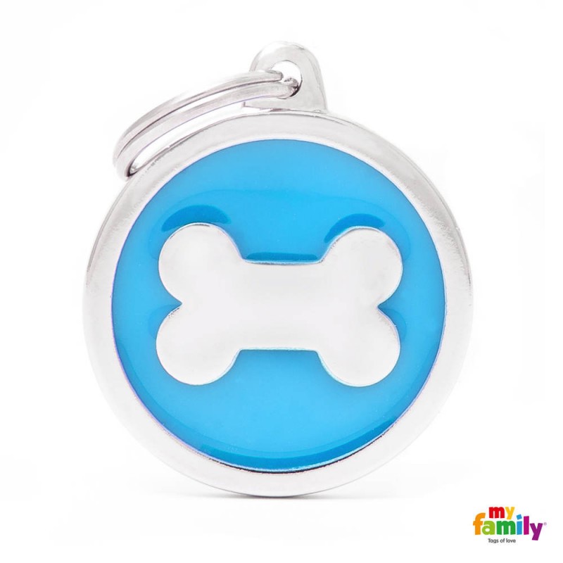 CH17LIGHTBLUEBON Classic Medalla Hueso Gde AZ