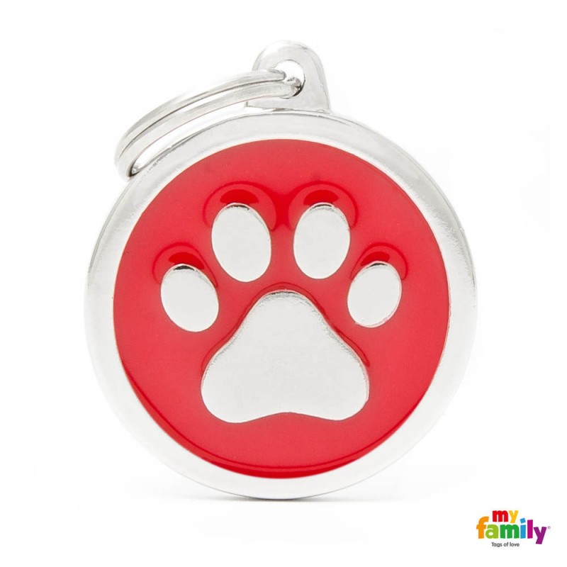 CH17REDPAW Medalla Huella Gde RJ