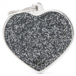 Gl03Black Corazón Purpurina Gde NG