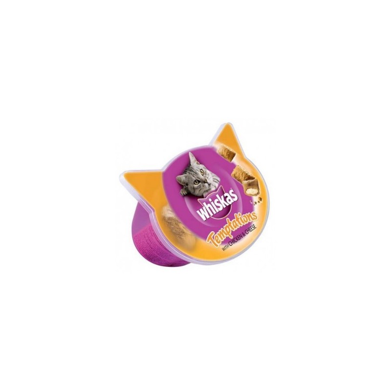 Whiskas Temptations Pollo y queso 60gr (8uds)