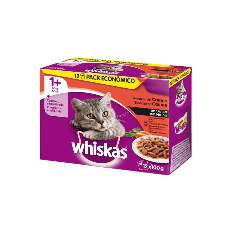 Whiskas Multi 1+ Selec Carnes 12x100gr (4uds)