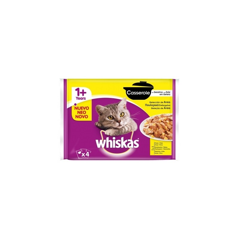 Whiskas Casserole 1+ Aves 4pack (13uds)