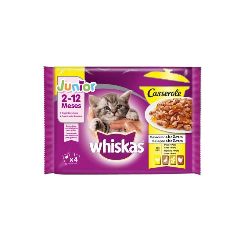 Whiskas Casserole Junior Aves 4x85gr (13uds)