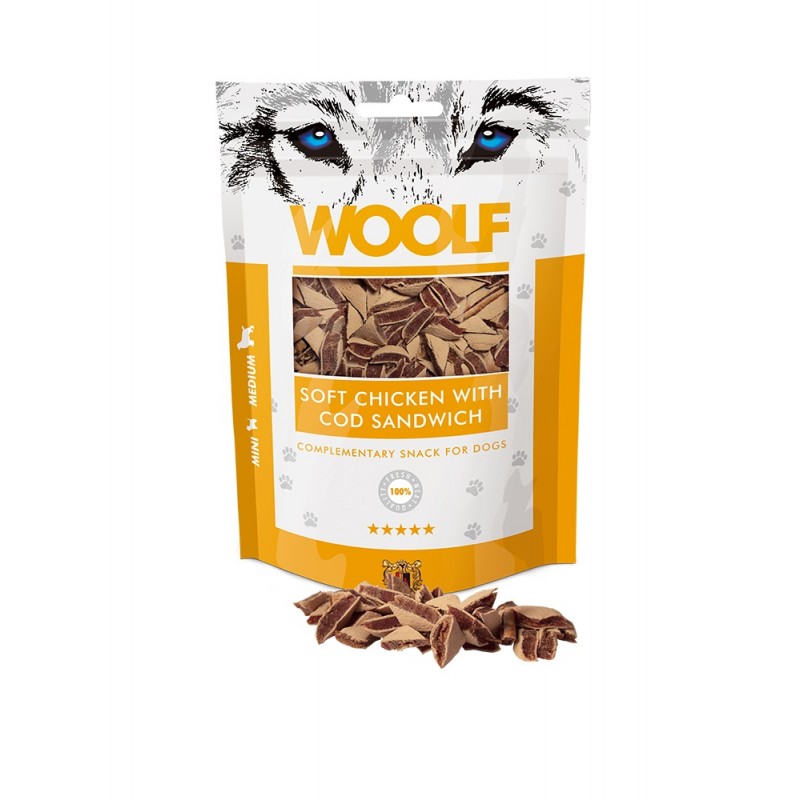 Woolf Soft Chicken With Cod Sandwich 100g