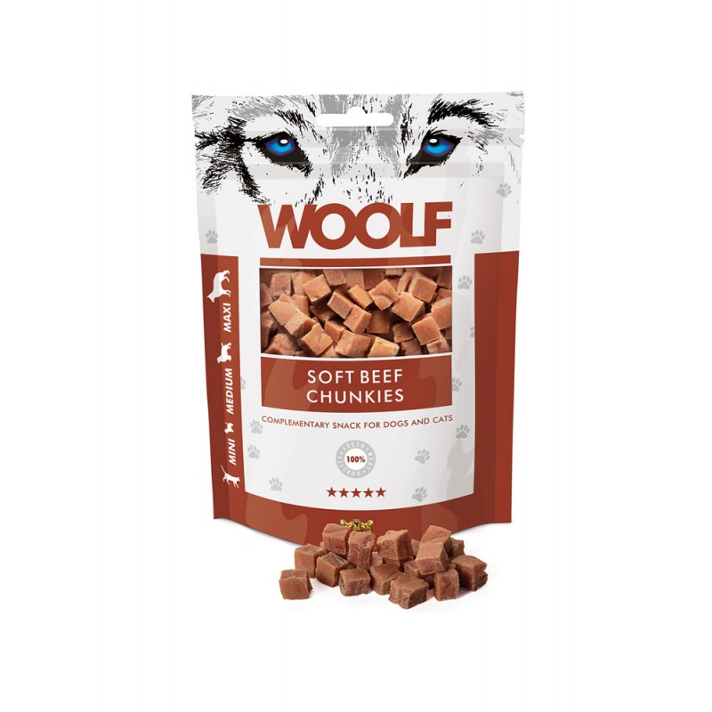 Woolf Dog/Cat Beef Chunkies 100gr